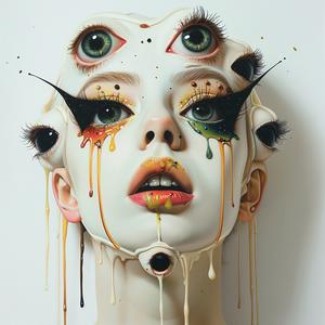 Dada  Art  Surreal  Makeup  Women  Eyes  Portrait  Creative  Colorful  Fictional 1073400