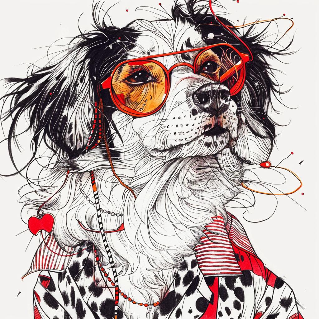 border  collie  cool  dog  sunglasses  shirt  drawing  character  style  fun 953476