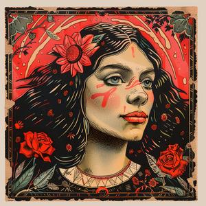 woman  flowers  red  chromolithography  face  background  vivid  artistic  nature  colorful 1051459