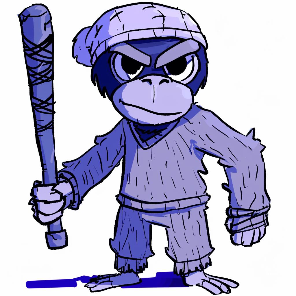 monkey  aggressive  baseball  bat  cartoon  street  hip-hop  simple  minimal 959567
