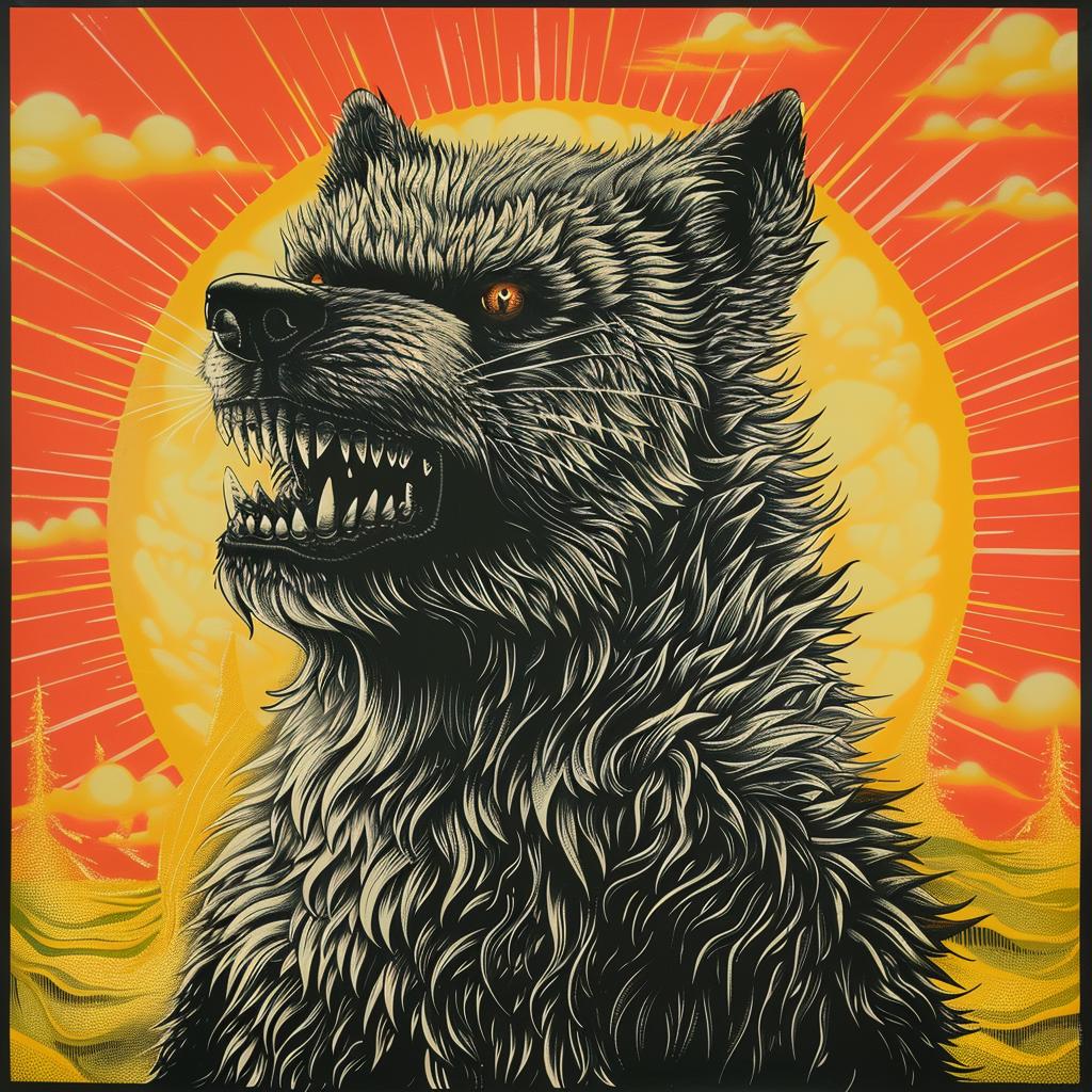 wolfman  painting  open  mouth  animal  realism  black  white  expression  wild 1033086