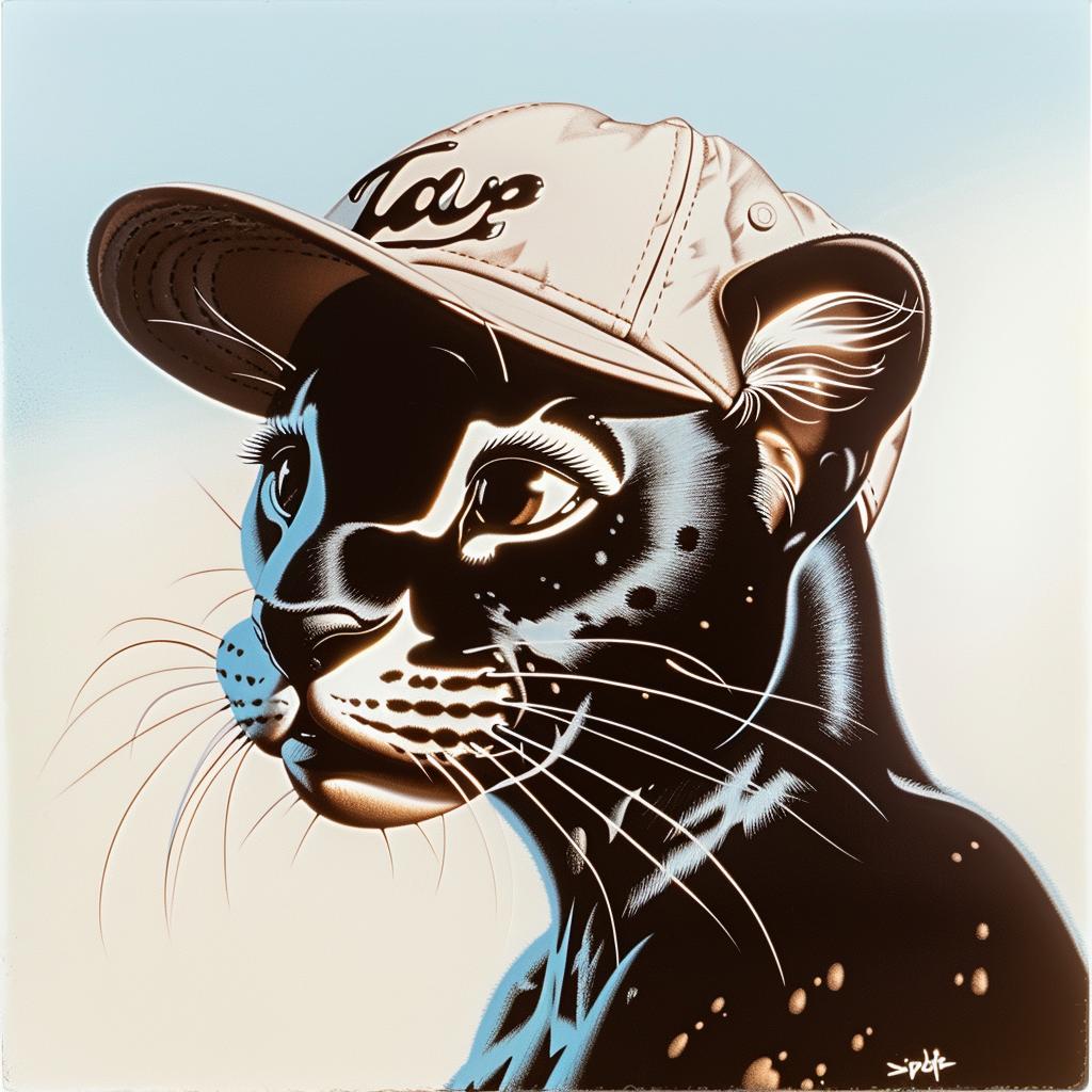 panther  black  baseball  cap  art  animal  illustration  colorful  funny  whimsical 942495