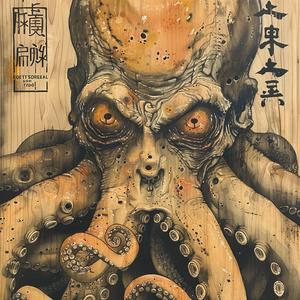 surreal  octopus  album  cover  hyper-realistic  screenprinting  creative  symbolist  art  illustration 1078393