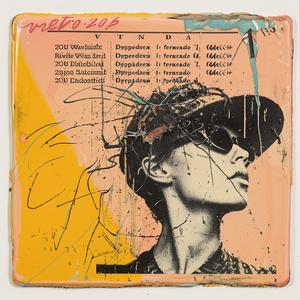woman  hat  sunglasses  encaustic  paint  portrait  fashion  colorful  art  style 1064471