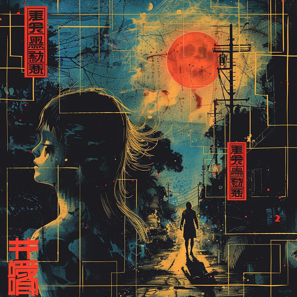 horror  poster  Japanese  minimalism  art  graphic  mystical  creative  film  design 1020099