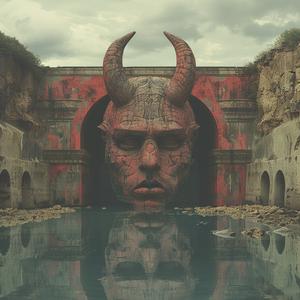 demon  reflection  water  surreal  psychoactive  art  moat  fantasy  vivid  gothic 1077371