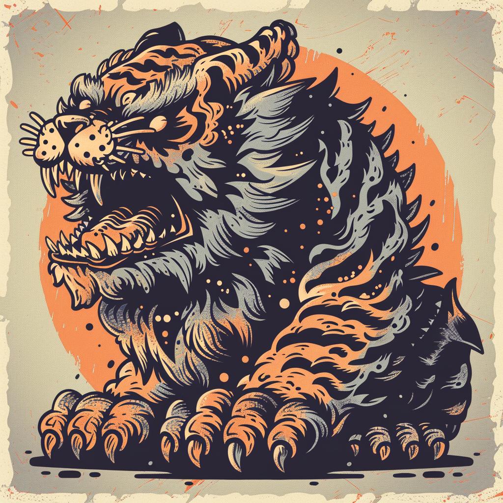 illustration  mythical  tiger  creature  terrifying  McFarlane  graphic  drawing  dark  arts 930887