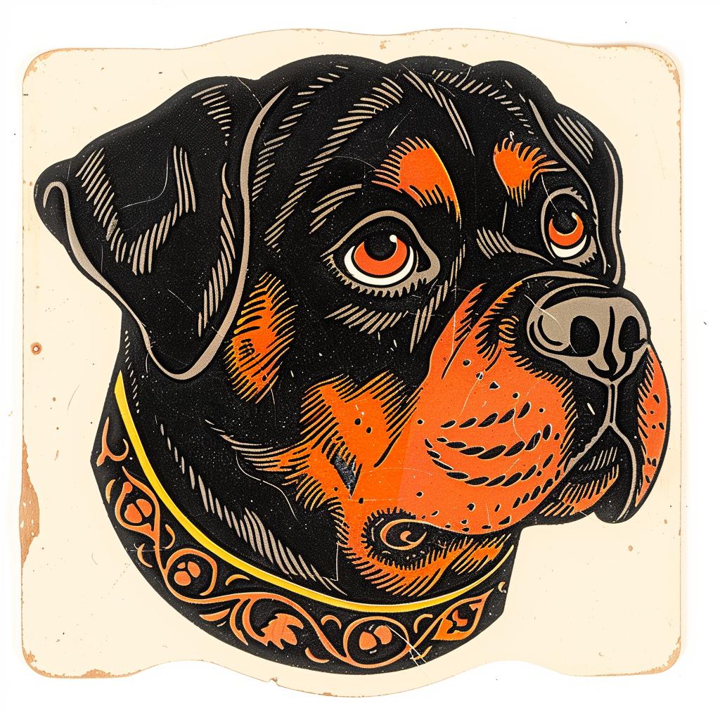 rottweiler  dog  black  orange  collar  eyes  background  cute  pet  sticker 942698