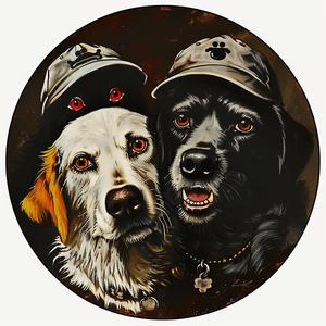 dogs  chromolithography  baseball  caps  hat  animals  playful  humorous  cute  whimsical 1050062