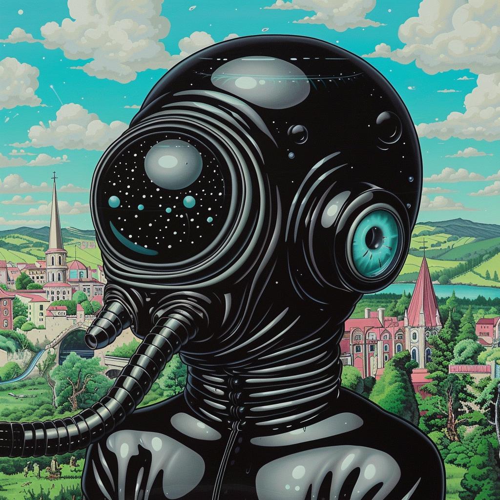 sophisticated  futuristic  horror  monster  space  suit  city  painting  surreal  dark 945495