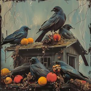 painting  birds  house  sitting  nature  animal  color  art  chromolithography  scene 1052197