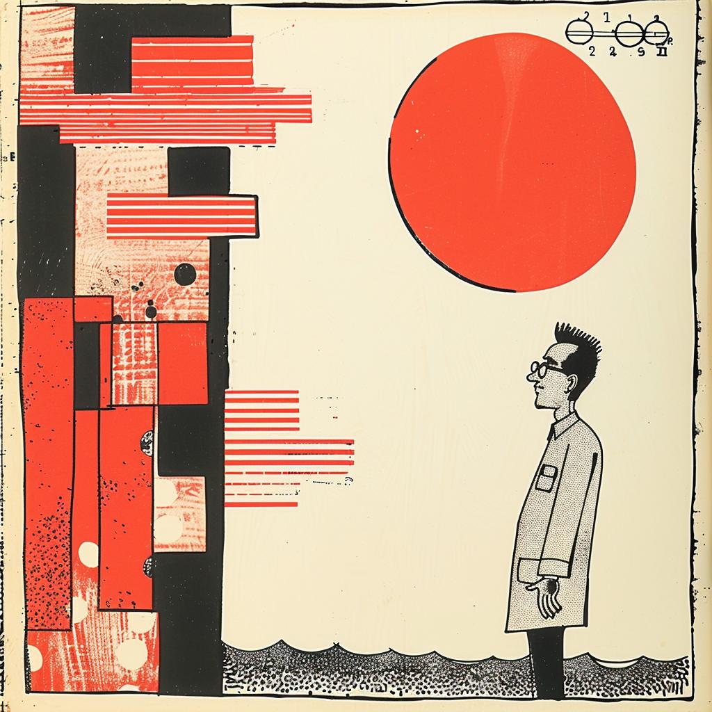 collage  album  Rauschenberg  El_Lissitzky  Rodchenko  synthwave  80s  man  red_sun  poster 919755