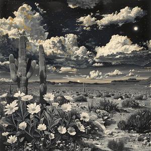 desert  flora  fauna  black_and_white  technicolor  flowers  cactus  painting  thriving  scene 1036600