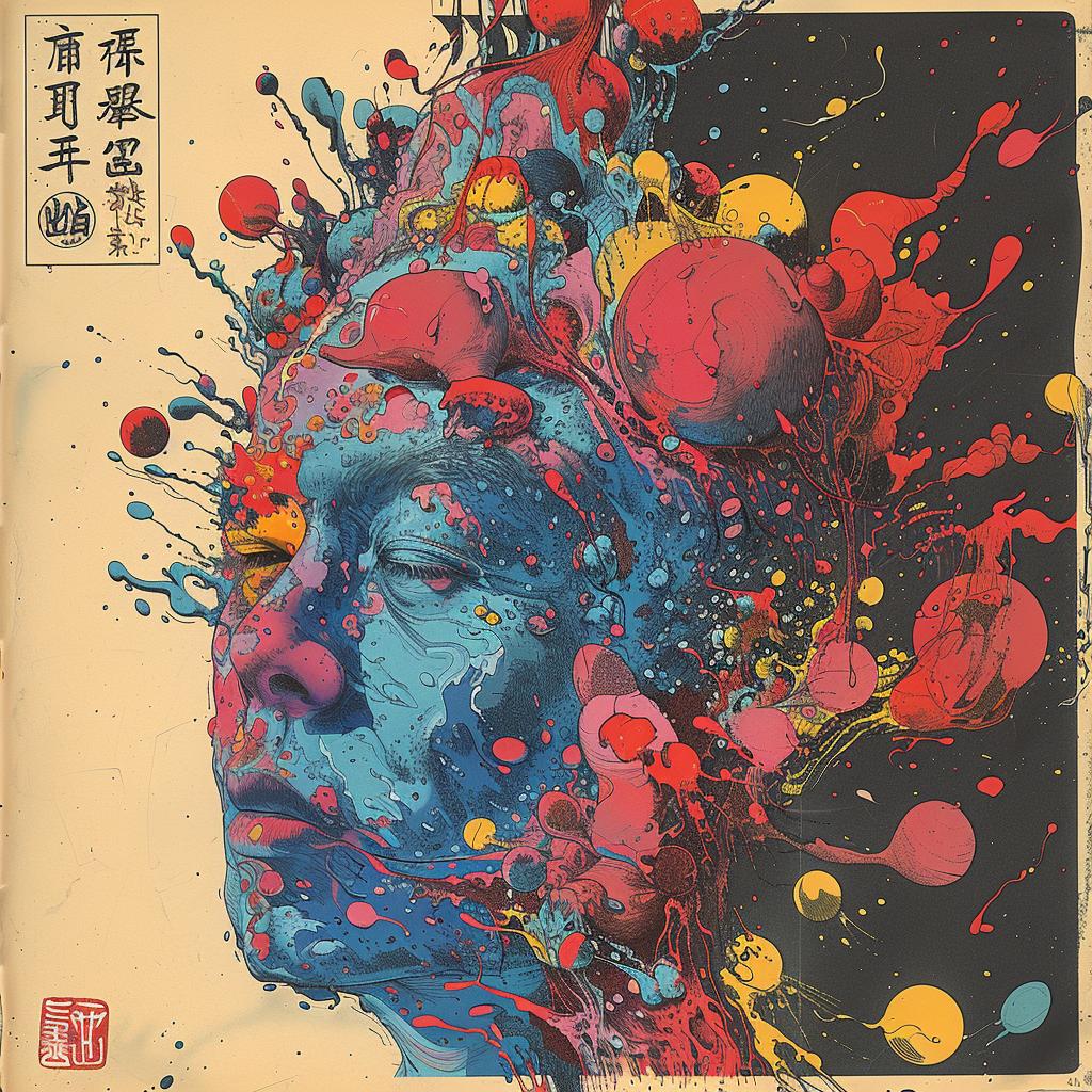 dada  surreal  splatters  abstract  creative  vibrant  chaos  expression  Risograph  pointillism 916591