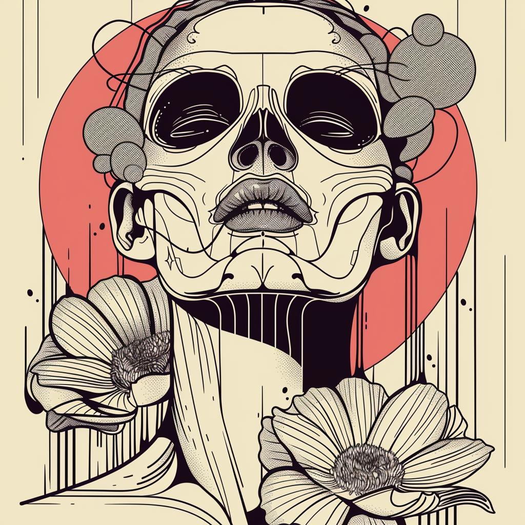 woman  skull  flowers  dark  art  japanese  elements  symmetrical  design  tattoo 939683