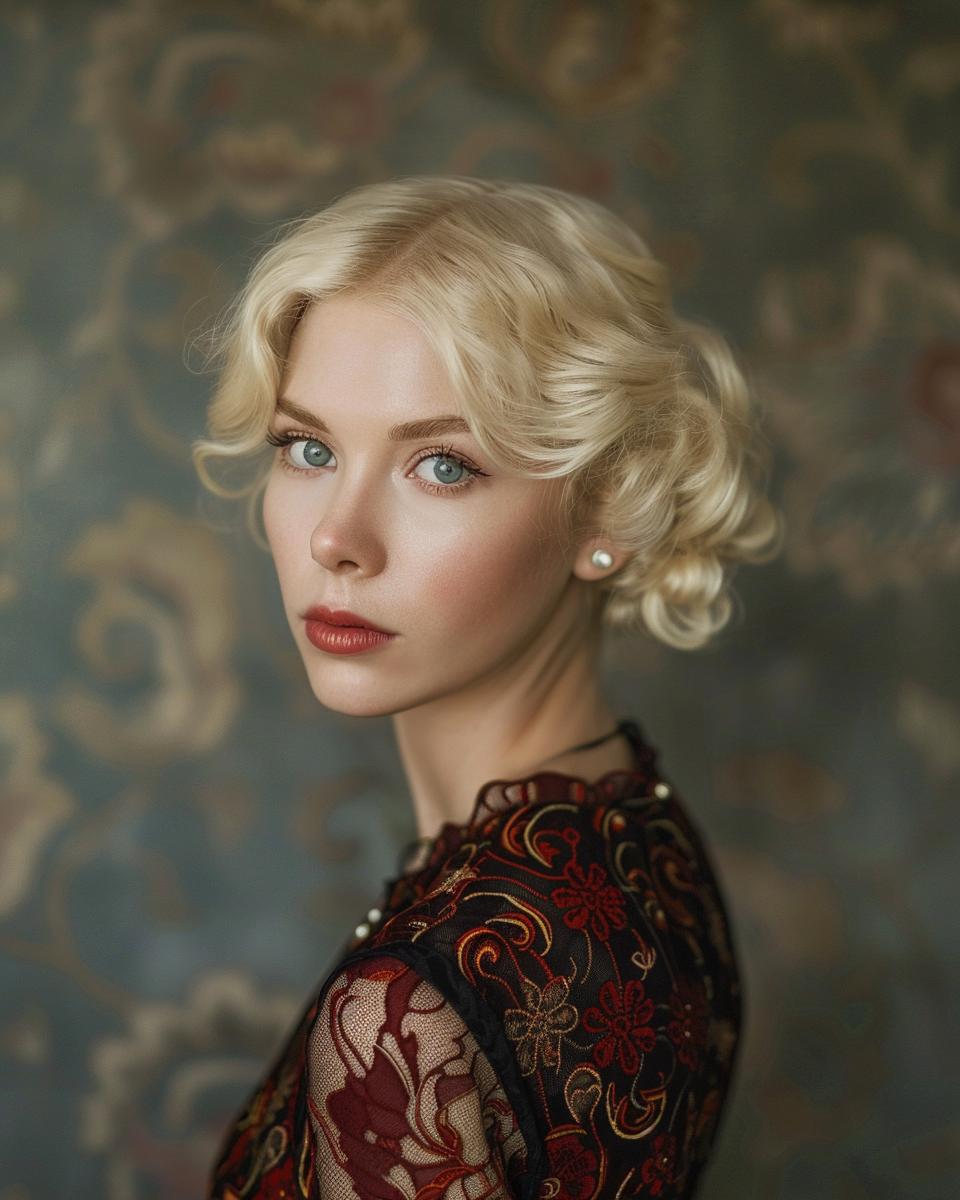 Portrait  Blonde  Woman  Eyes  Elegant  Eyes  Red  Dress  Beautiful  Fashion 971724