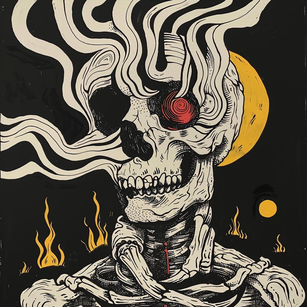 McFarlane  provocative  dark  occult  skeleton  smoke  drawing  art  graphic  design 936232