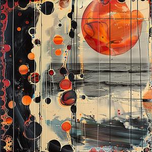 painting  orange  black  dots  colorful  abstract  visual  artistic  pattern  texture 1075870
