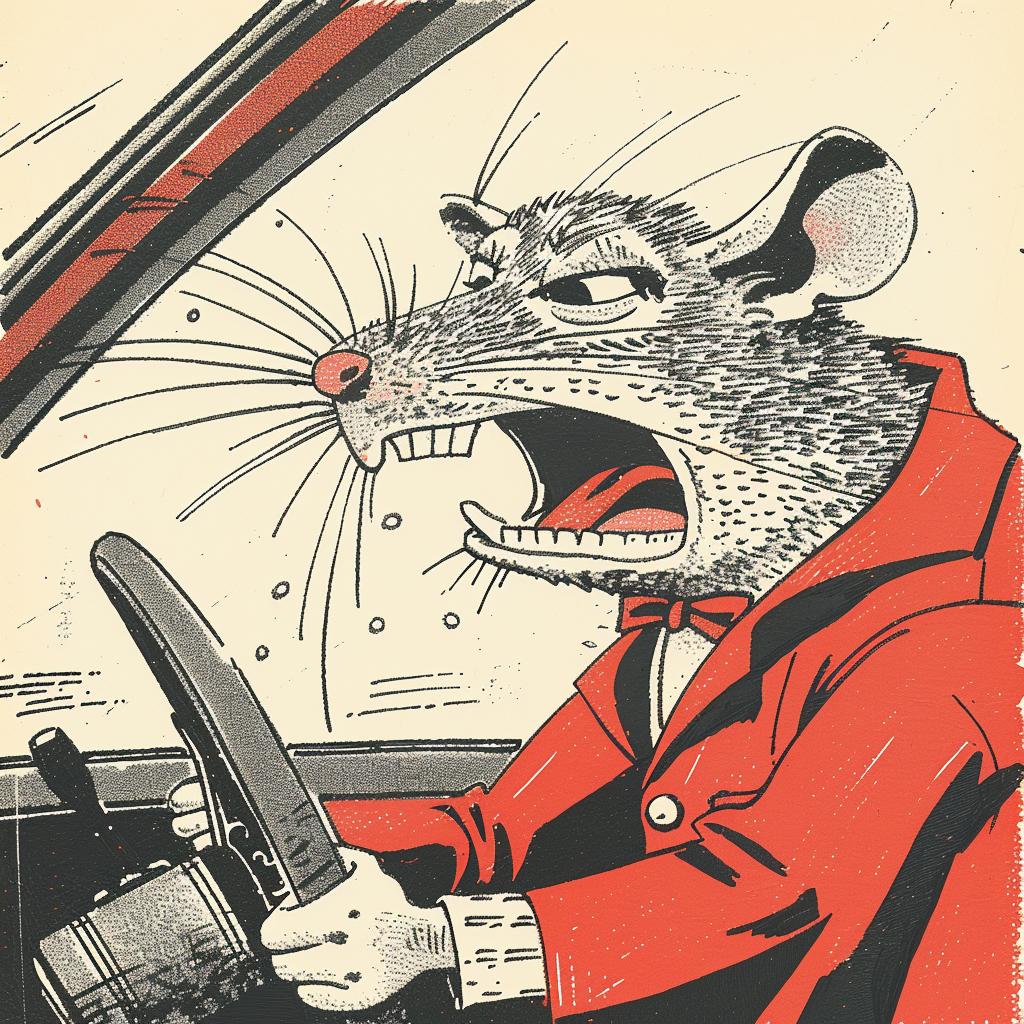 rat  car  angry  Moebius  Chris Bachalo  anthropomorphic  road  rage  illustration  expression 922986
