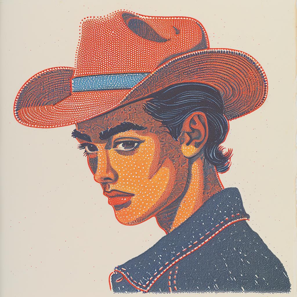 Bauhaus  woman  cowboy  hat  lighting  surreal  art  glow  volumetric  design 962932