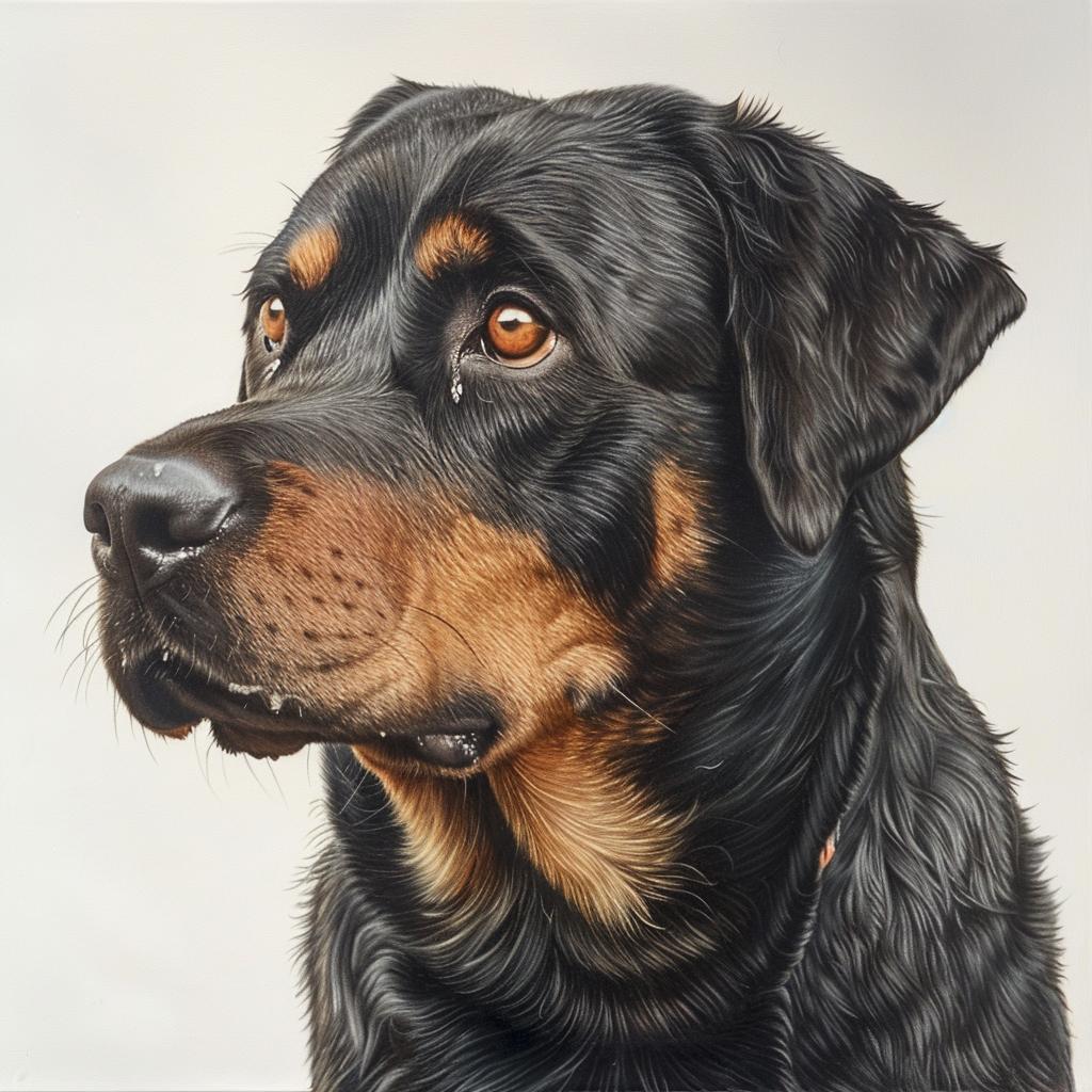 rottweiler  painting  dog  white  background  pet  artwork  cute  black  collar 942823
