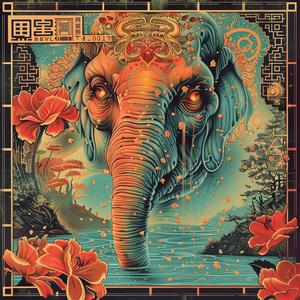 elephant  canvas  print  chromolithography  art  colorful  nature  wildlife  decor  design 1051747