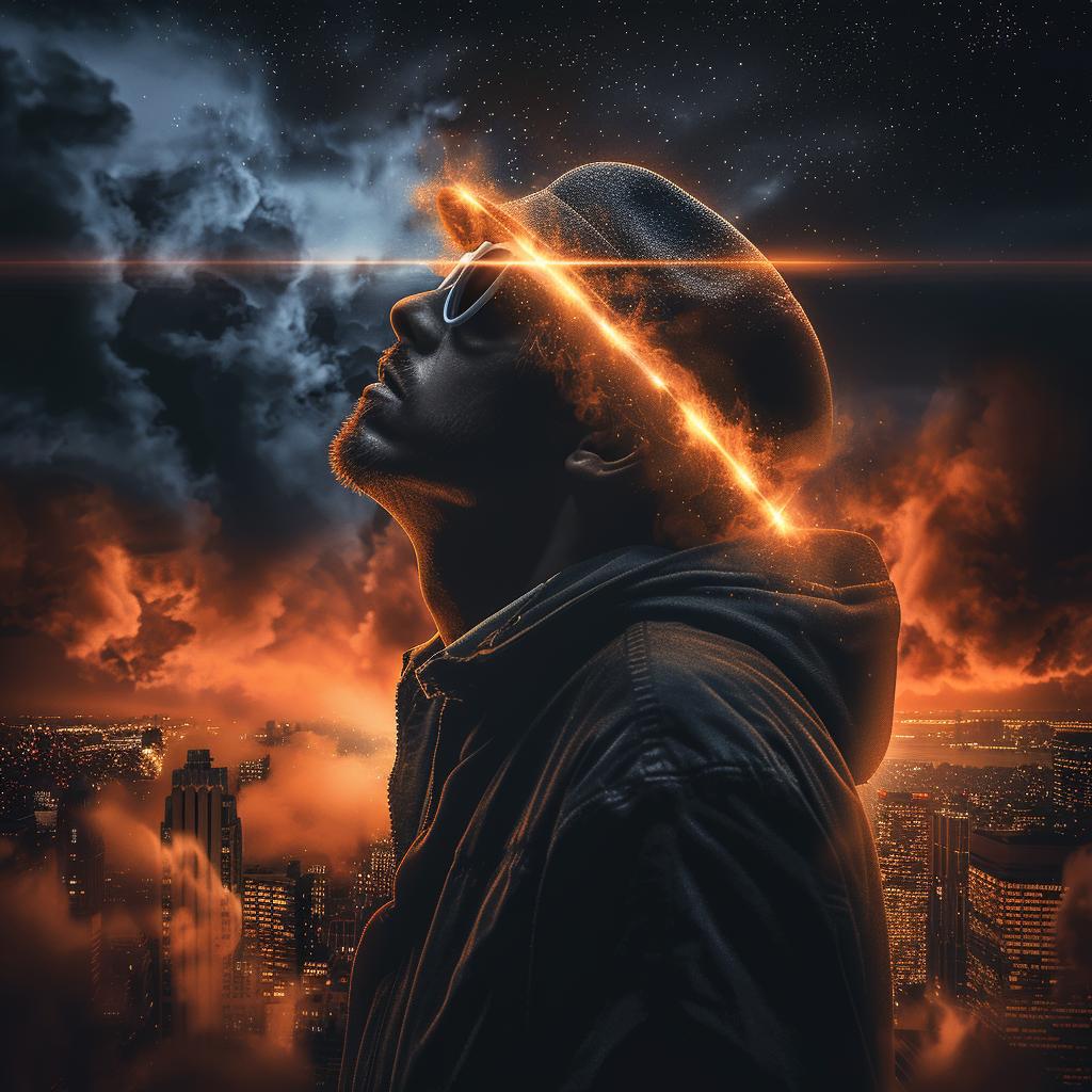 double  exposure  NYC  cyborg  surreal  lighting  glow  volumetric  natural  colors 1034207
