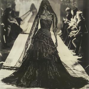 fashion  drawing  skeleton  runway  crayon  GrimReaper  catwalk  illustration  model  dark 1071784