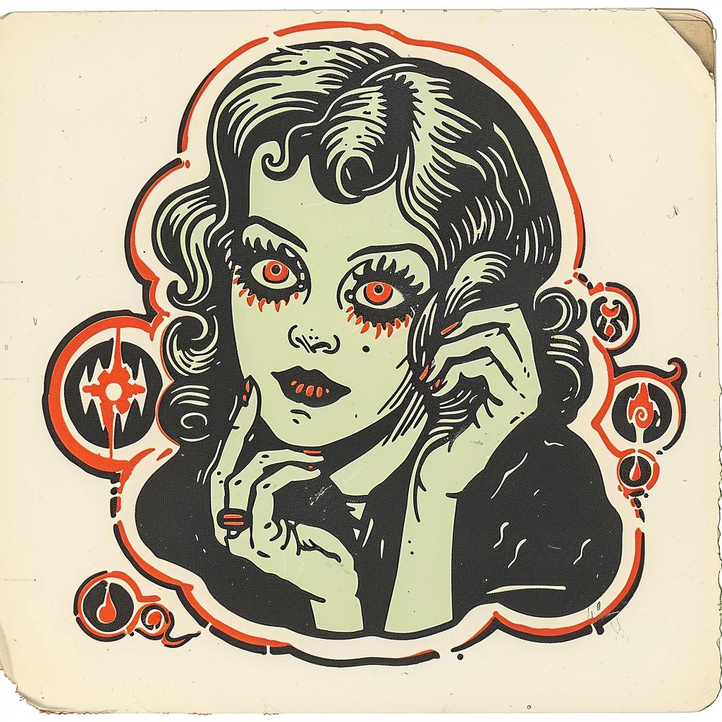 sticker  woman  red  eyes  introspective  spiritual  occult  dark  art  symbolism 932137