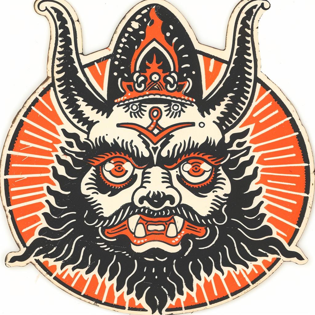 demon  sticker  tattoo  dark  ornamental  Japanese  bold  minimal  symmetrical  graphic 941512