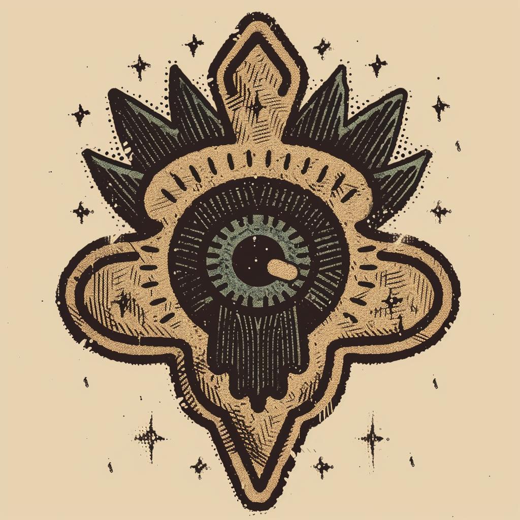 provocative  symmetrical  badge  design  introspective  naturalistic  spiritual  terror  dark  arts 932399