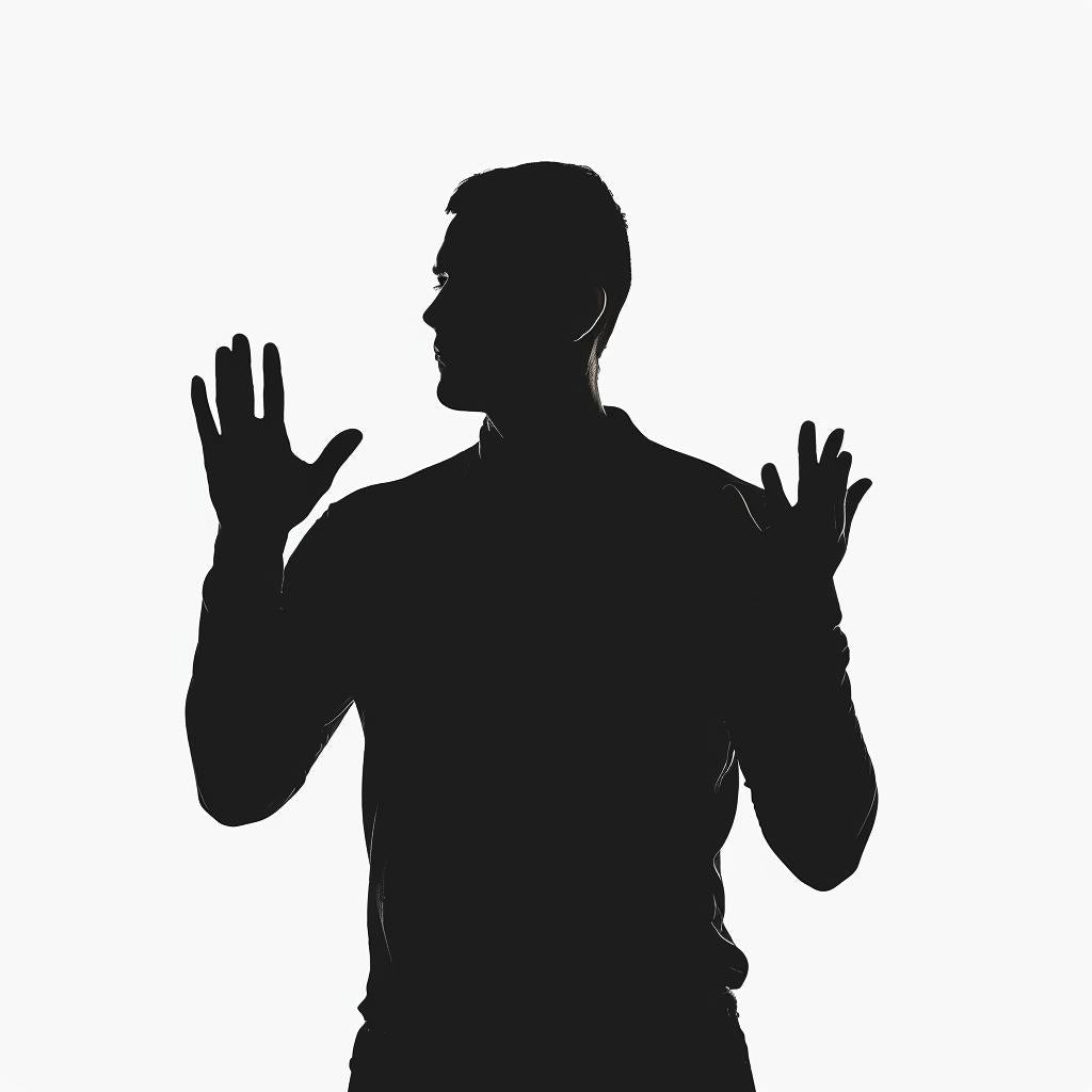 silhouette  man  signlanguage  black  illustration  solid  hands  background  gesture  icon 954187