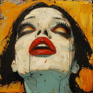 رسم امرأة برسم الشمع على شفاه حمراء، تود وايت، بول بوب، رقم 1064258