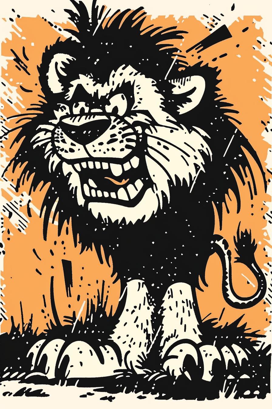 todd  mcfarlane  lion  mythical  snarling  cartoon  upright  big  mouth  teeth 934040