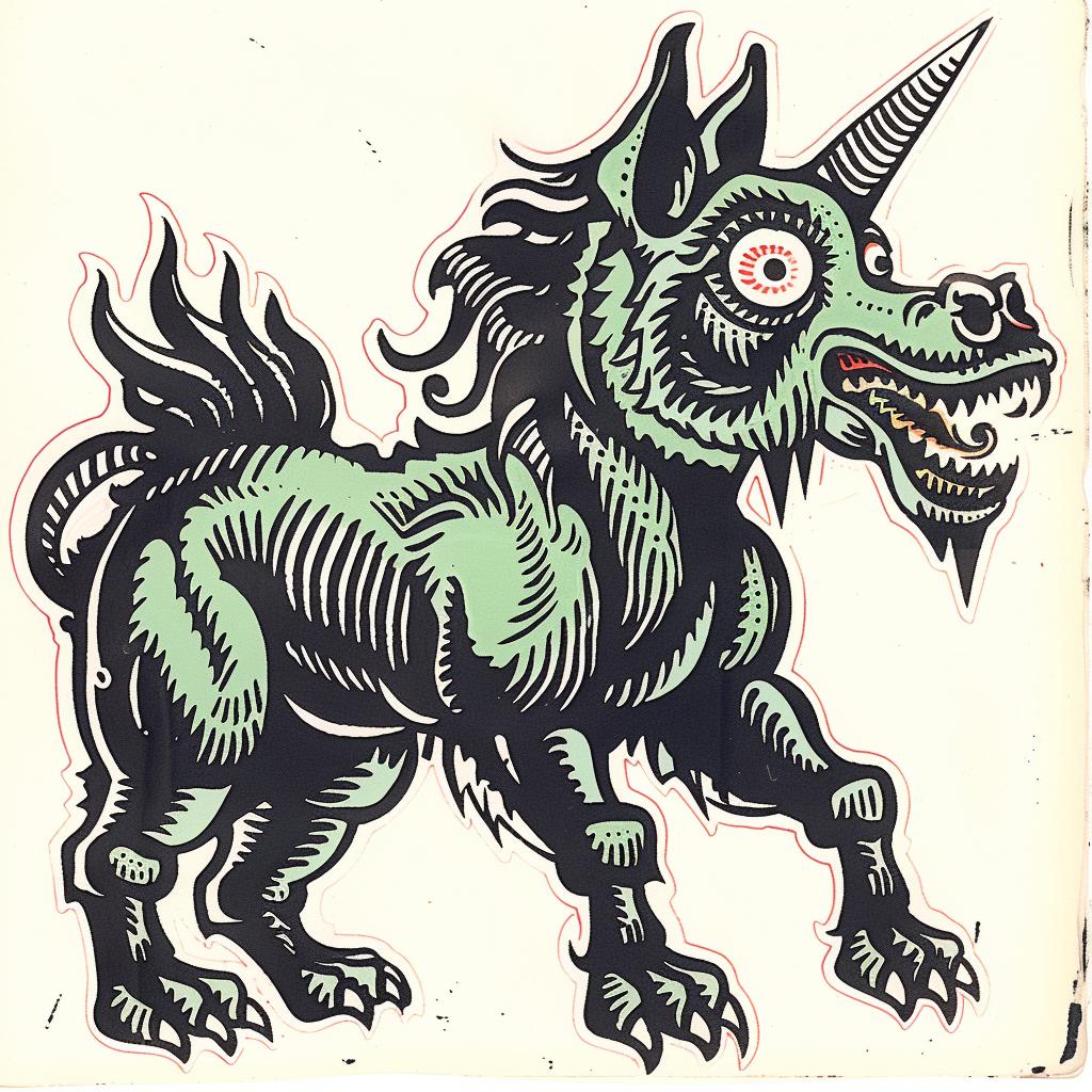 mythical  creature  hybrid  unicorn  green  black  fantastical  unique  halftone  creative 933186