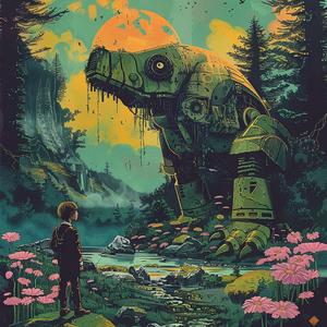 chromolithography  poster  design  art  creative  illustration  movie  visual  dinosaur  style 1059843