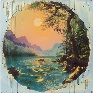 lake  trees  mountains  painting  chromolithography  landscape  nature  artwork  reflective  tranquil 1058588