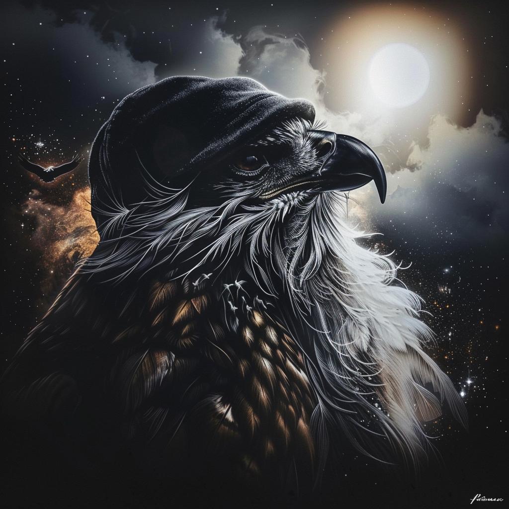 eagle  raven  hat  moon  background  illustration  figurative  surreal  nature  animal 1034127