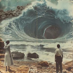 wave  couple  surreal  landscape  powerful  collage  sea  1970s  abstract  dramatic 1041320