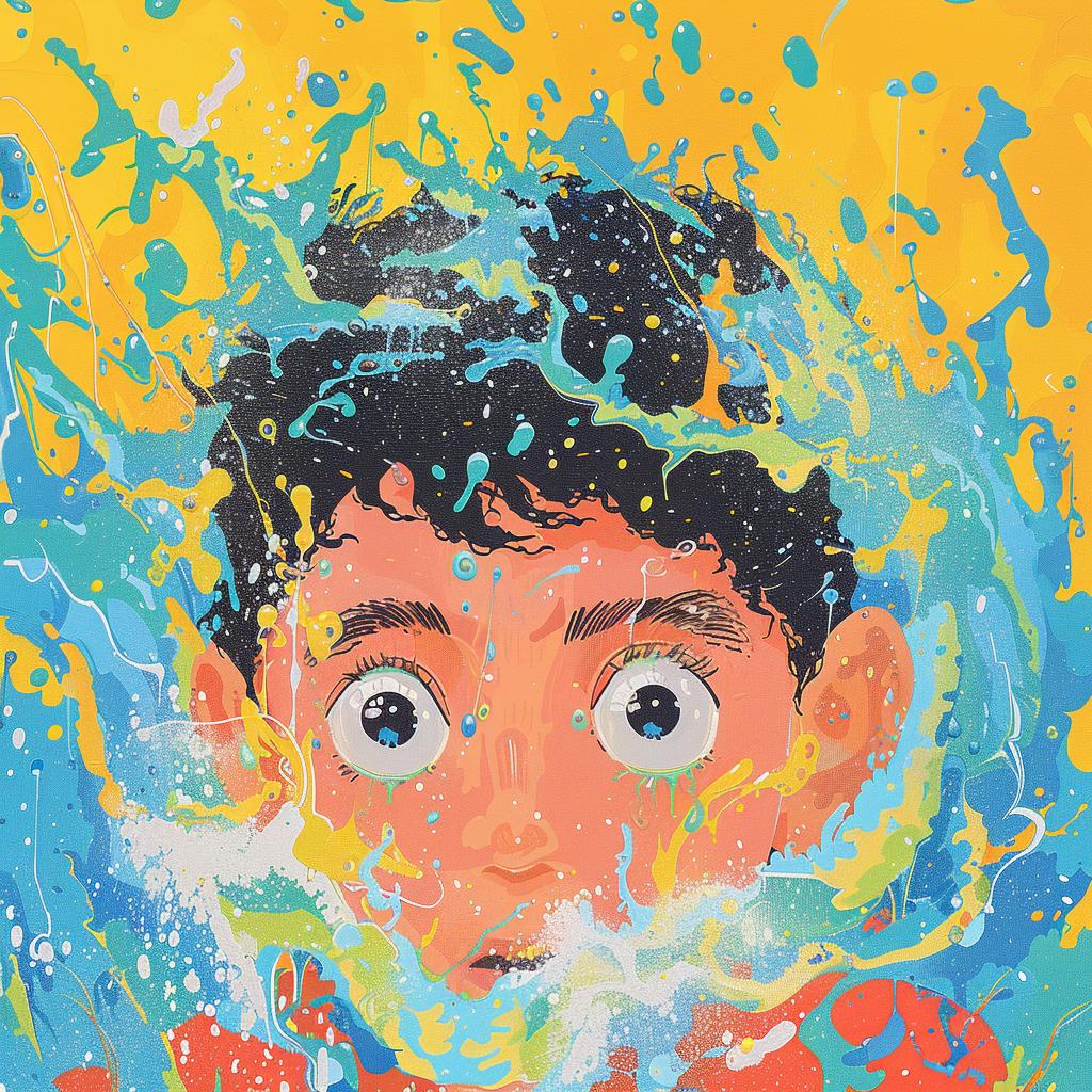 surreal  albumcover  painting  splash  boy  water  colorful  dynamic  creative  art 1017408