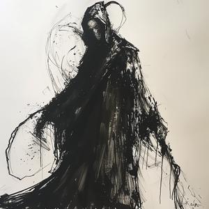 رسم أزياء، حاصد أرواح، أسود وأبيض، منصة عرض أزياء، فن السوق، رسم توضيحي 1071475