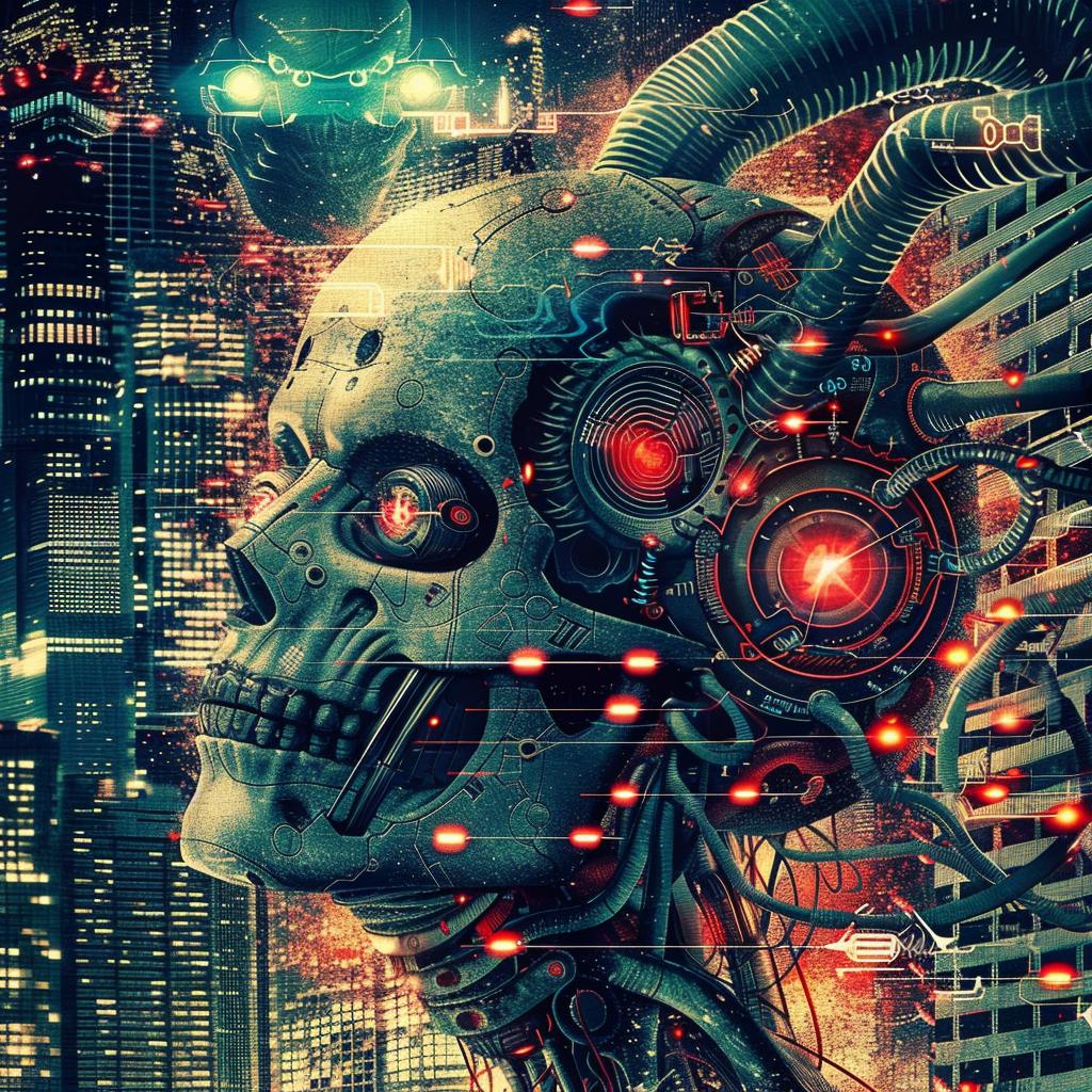 cyborg  skullface  robot  digital  art  background  city  skeleton  illustration  white 943877