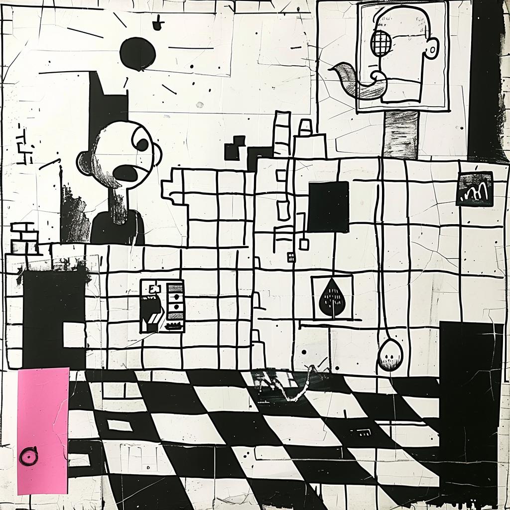 album  cover  collage  black  white  pink  square  art  Rauschenberg  synthwave 919722