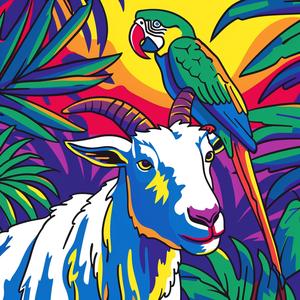 goat  parrot  jungle  tropical  animal  nature  vivid  wildlife  exotic  lush 1072432