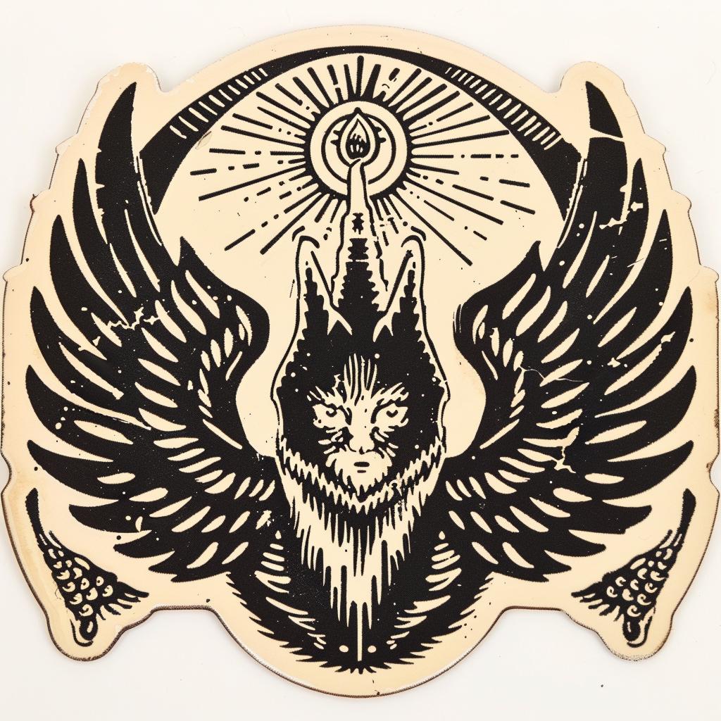 badge  bird  symmetrical  provocative  sticker  design  naturalistic  spiritual  art  occult 933158