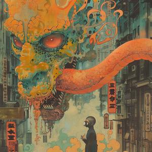 horror  bizarre  dragon  man  city  deconstructivism  vintage  fog  shoggoth  surreal 1073156