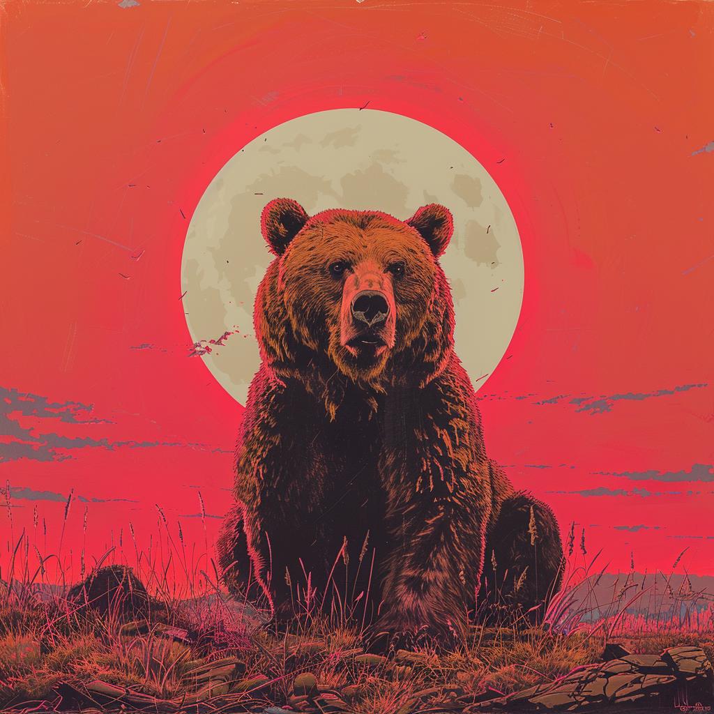 surreal  album  cover  bear  moon  red  lighting  technicolor  creative  art 974904