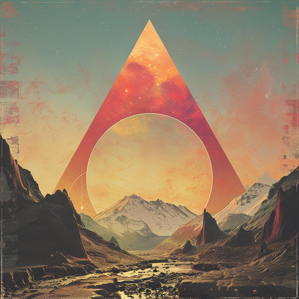 album  cover  1980s  synthwave  electro  mountain  art  Tycho  trippy  geometric 960811