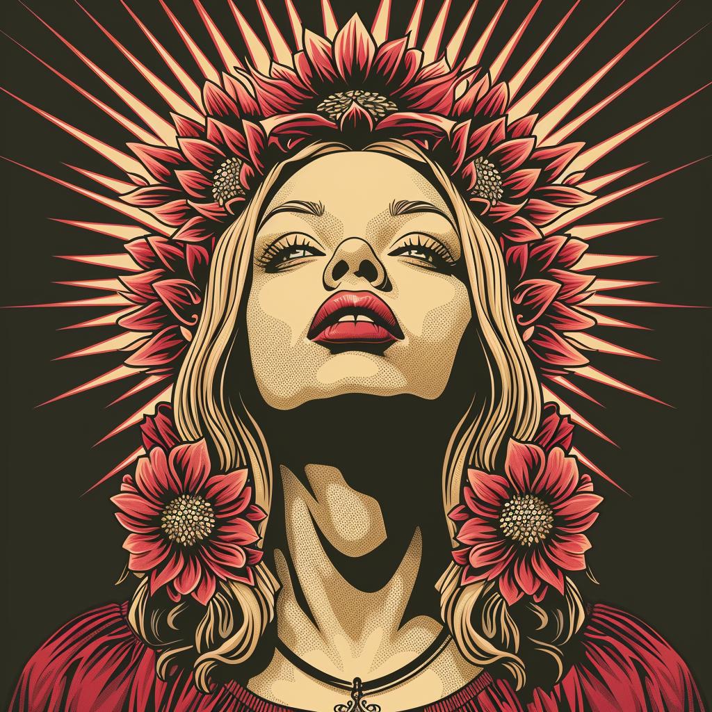 provocative  art  flowers  woman  crown  naturalistic  colorful  detailed  spiritual  portrait 931519