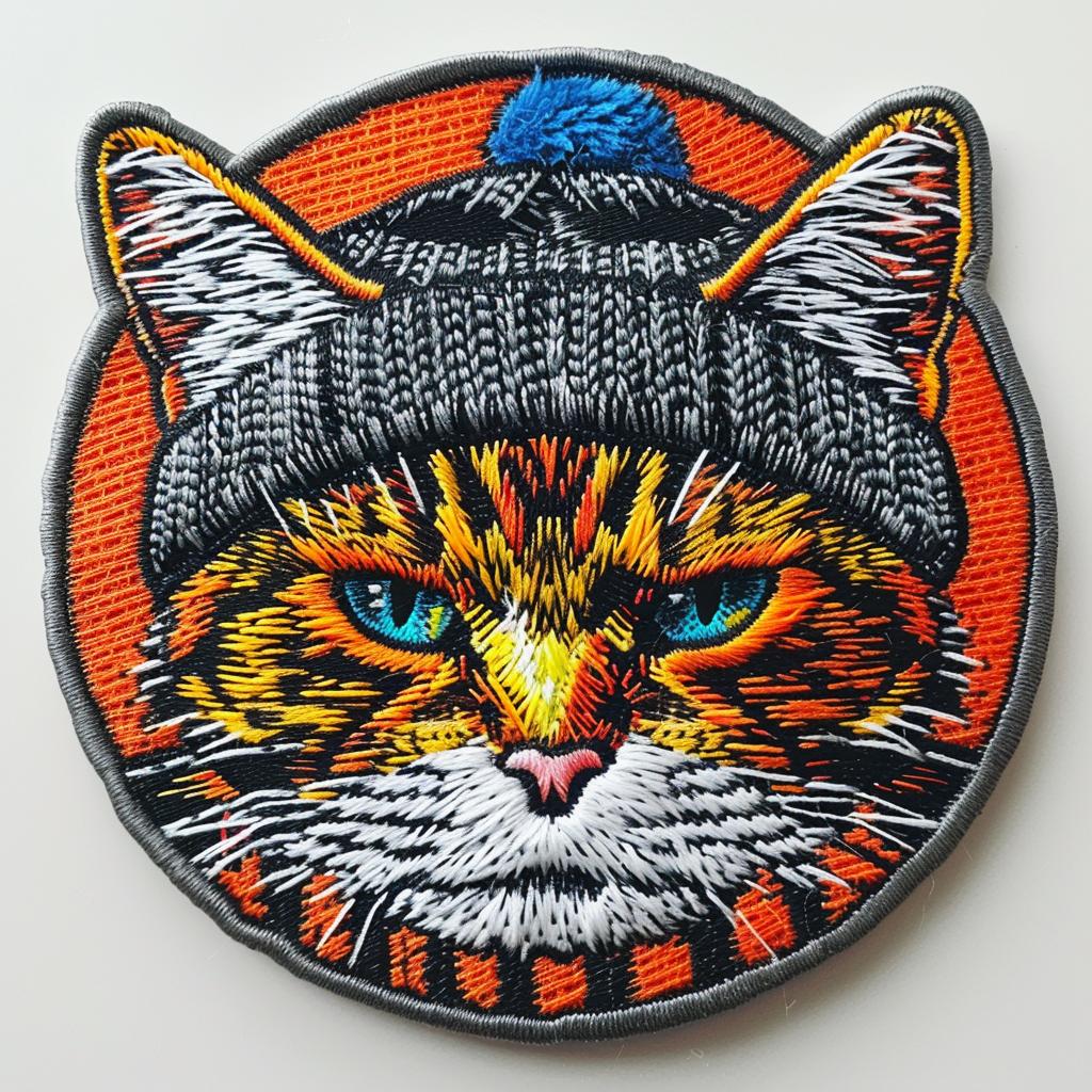patch  chenille  cat  streetwear  angry  stitch  white  contrast  minimal  design 954977